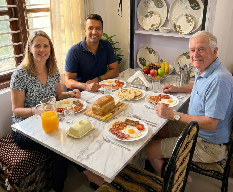 Breakfast time at private dinning area